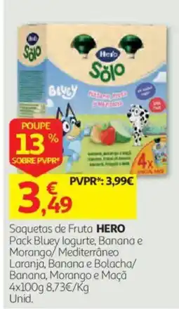 Auchan Saquetas de Fruta Hero promoção
