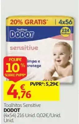 Auchan toalhitas sensitive dodot promoção