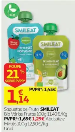 Auchan Saquetas de Fruta SMILEAT Bio Várias Frutas promoção