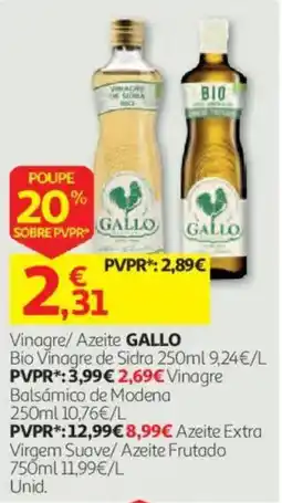 Auchan Vinagre/ Azeite GALLO promoção