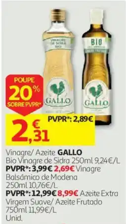 Auchan Vinagre/ Azeite GALLO promoção