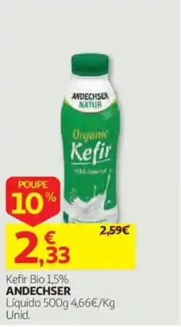 Auchan Kefir bio 1,5% andechser promoção