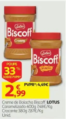 Auchan Creme de bolacha biscoff lotus promoção