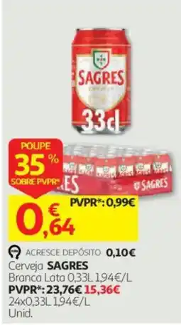 Auchan Cerveja Sagres Branca Lata promoção