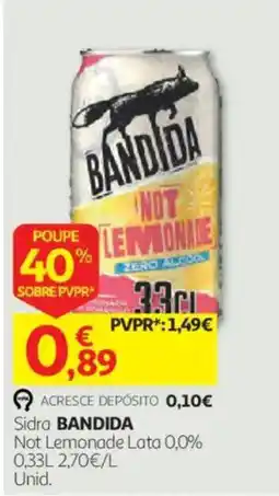 Auchan Sidra BANDIDA Not Lemonade Lata 0,0% promoção