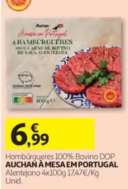 Auchan Hambúrgueres 100% Bovino DOP Auchan À Mesa em Portugal promoção