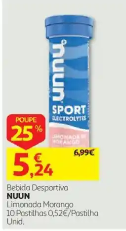 Auchan Bebida Desportiva Nuun Limonada Morango promoção
