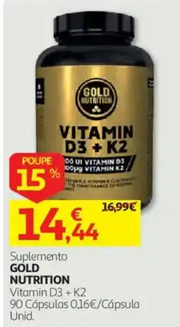 Auchan Suplemento gold nutrition vitamin d3 + k2 promoção