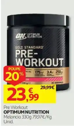 Auchan Pre Workout Optimum Nutrition promoção