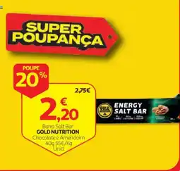 Auchan Barra Salt Bar Gold Nutrition Chocolate e Amendoim promoção