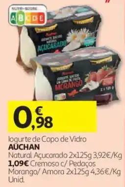 Auchan logurte de Copo de Vidro AUCHAN promoção
