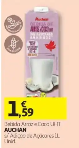 Auchan Bebida Arroz e Coco UHT Auchan promoção