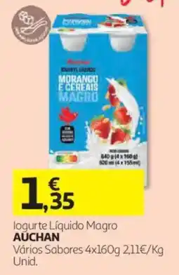 Auchan logurte Líquido Magro Auchan promoção