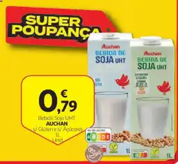 Auchan Bebida Soja UHT Auchan s/ Glúten e s/ Açúcares promoção