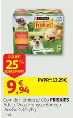 Auchan comida húmida p/ cão friskies adulto vaca, frango e borrego promoção