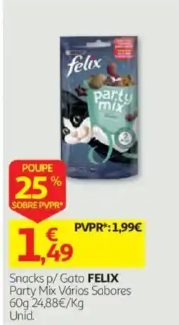 Auchan Snacks p/ Gato FELIX Party Mix Vários Sabores promoção
