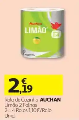 Auchan Rolo de cozinha auchan limão 2 folhas promoção