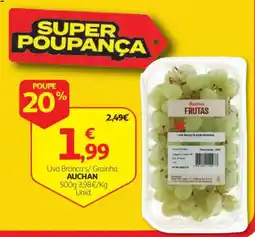 Auchan Uva Branca s/ Grainha Auchan promoção