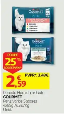 Auchan comida húmida p/ gato gourmet perle vários sabores promoção