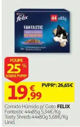 Auchan comida húmida p/ gato felix fantastic promoção