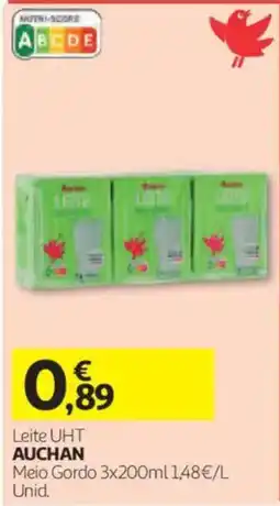Auchan Leite UHT Auchan promoção