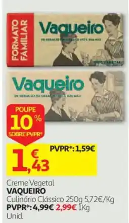 Auchan Creme Vegetal Vaqueiro promoção