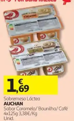 Auchan Sobremesa Láctea Auchan Sabor Caramelo/ Baunilha/ Café promoção