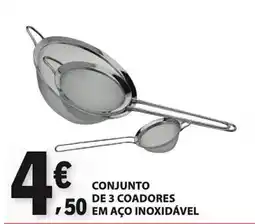 E.Leclerc Conjunto de 3 coadores em aço inoxidável promoção