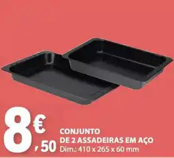 E.Leclerc Conjunto de 2 assadeiras em aço promoção