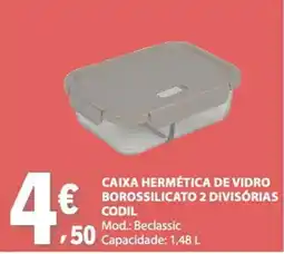 E.Leclerc Caixa hermética de vidro borossilicato 2 divisórias promoção