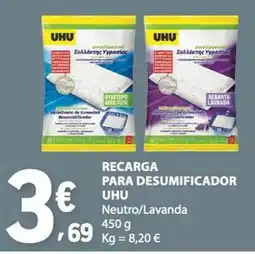 E.Leclerc Recarga para desumificador uhu neutro/lavanda promoção