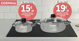 E.Leclerc Caçarola em inox com tampa de vidro homeside promoção