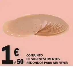 E.Leclerc Conjunto de 50 revestimentos redondos para air fryer promoção