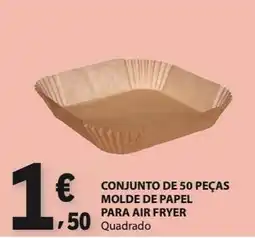 E.Leclerc molde de papel para air fryer quadrado promoção