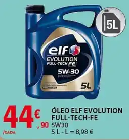 E.Leclerc óleo elf evolution full-tech-fe 5w30 promoção