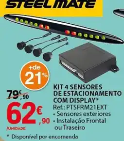 E.Leclerc Steel mate kit 4 sensores de estacionamento com display promoção
