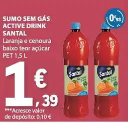 E.Leclerc Sumo sem gás active drink santal laranja e cenoura baixo teor açúcar promoção
