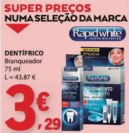 E.Leclerc Dentífrico branqueador rapid white promoção
