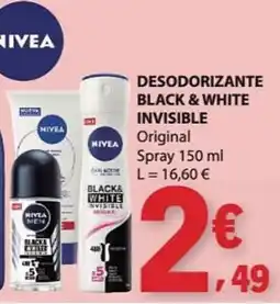 E.Leclerc nivea desodorante black & white invisible original promoção