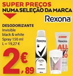 E.Leclerc desodorante invisible black & white rexona promoção