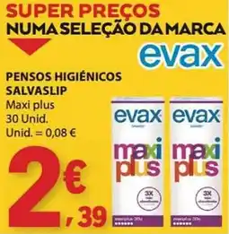 E.Leclerc Pensos higiénicos salvasilip evax maxi plus promoção