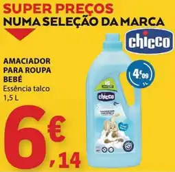 E.Leclerc Amaciador para roupa bebé essência talco chicco promoção