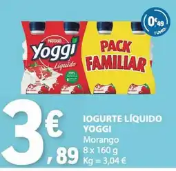 E.Leclerc Iogurte líquido yoggi morango promoção