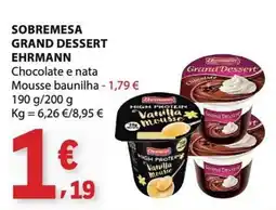 E.Leclerc sobremesa grand dessert ehrmann chocolate e nata promoção