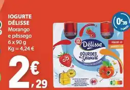 E.Leclerc Iogurte délisse morango e pêssego promoção