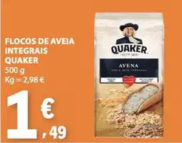 E.Leclerc Flocos de aveia integrais quaker promoção