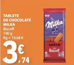 E.Leclerc Tablete de chocolate milka biscoff promoção