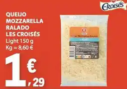 E.Leclerc queijo mozzarella ralado les croisés promoção