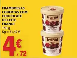 E.Leclerc franui framboesas cobertas com chocolate de leite promoção