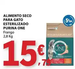 E.Leclerc alimento seco para gato esterilizado purina one frango promoção